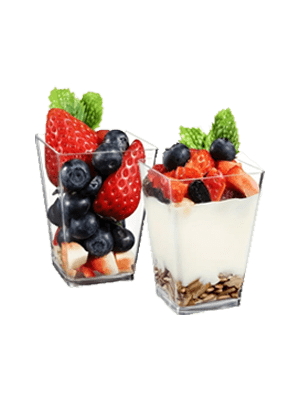 Tall Square Plastic dessert cups without Lid