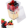 Tall Square Plastic dessert cups with lids (150ML )