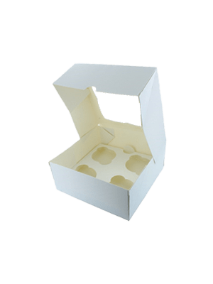 Cupcake cardboard box 4 cavity