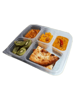 5 portion tray with lid