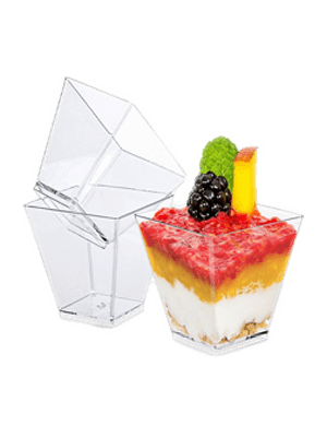 Square Mousse cup with lid