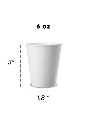 6 oz Coffee Cups-White