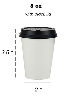 8 oz Coffee Cups-White